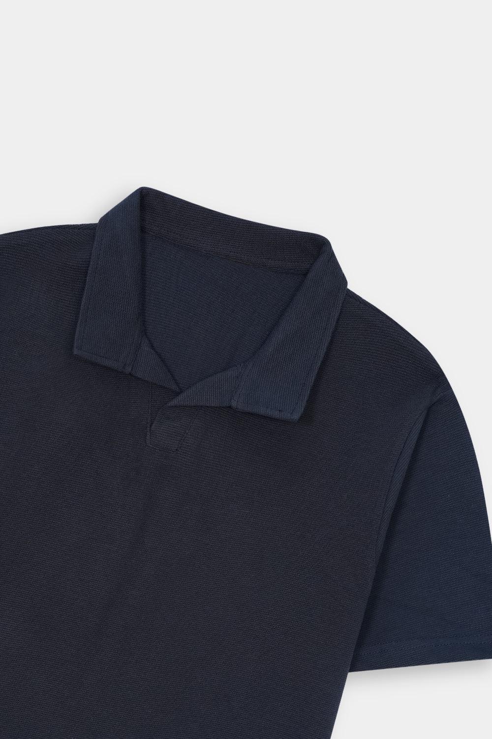 Heritage Knit Polo - Midnight Blue