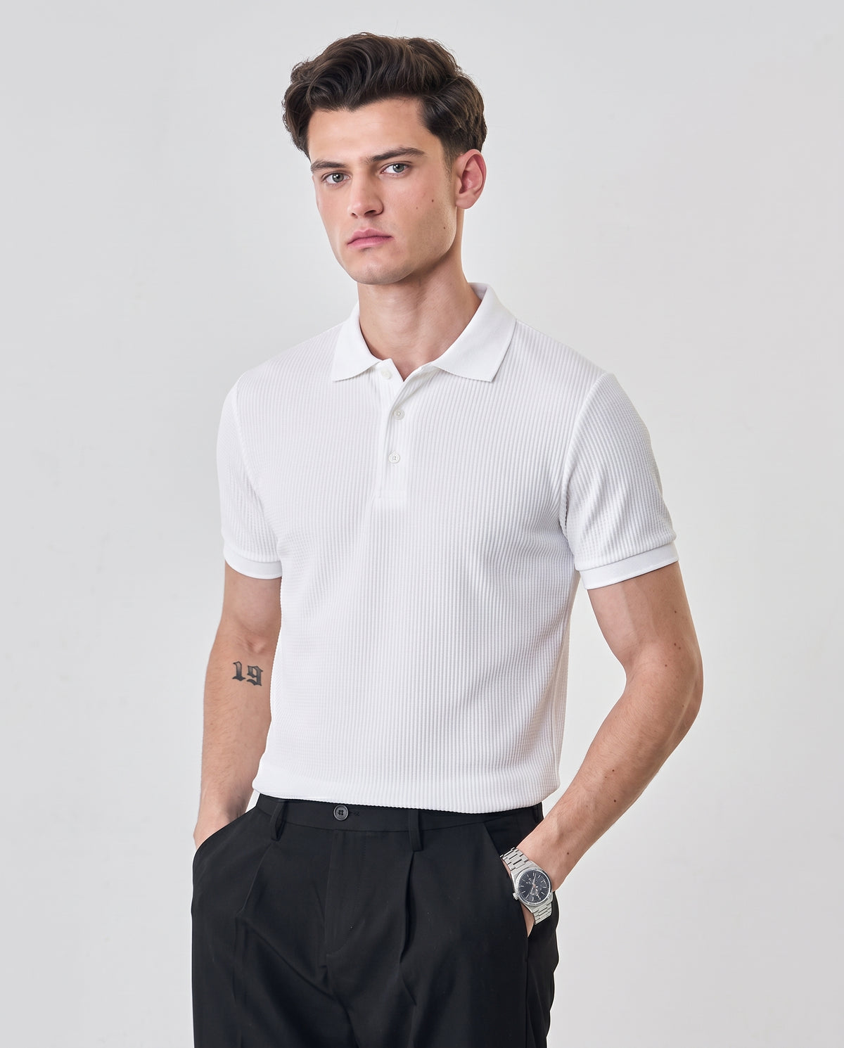 Heritage Knit Polo - Chalk White