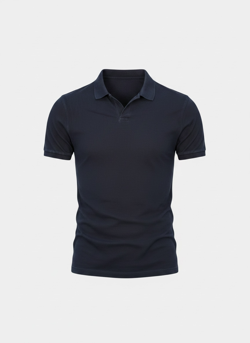 Heritage Knit Polo - Midnight Blue