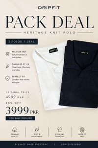 Heritage Knit Polo Bundle- Pack Of 2