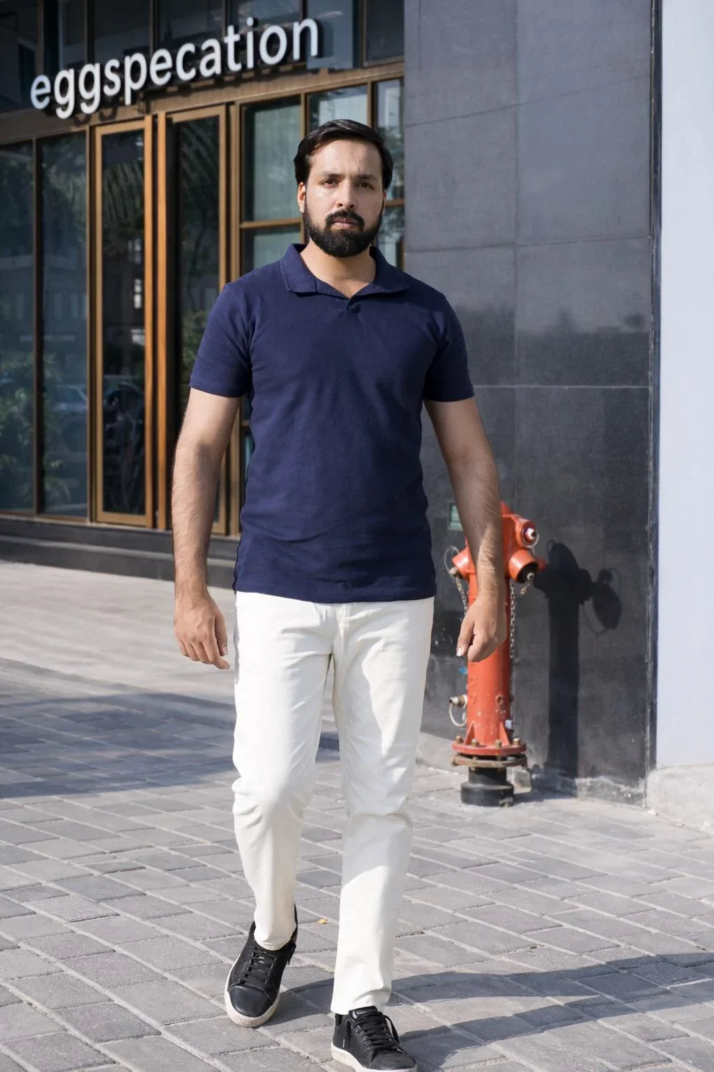 Heritage Knit Polo - Midnight Blue